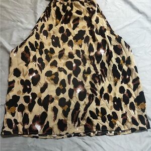 SHEIN Animal Print Halter Top